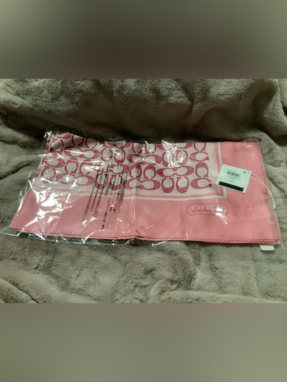 Coach Pink Signature Logo Scarf